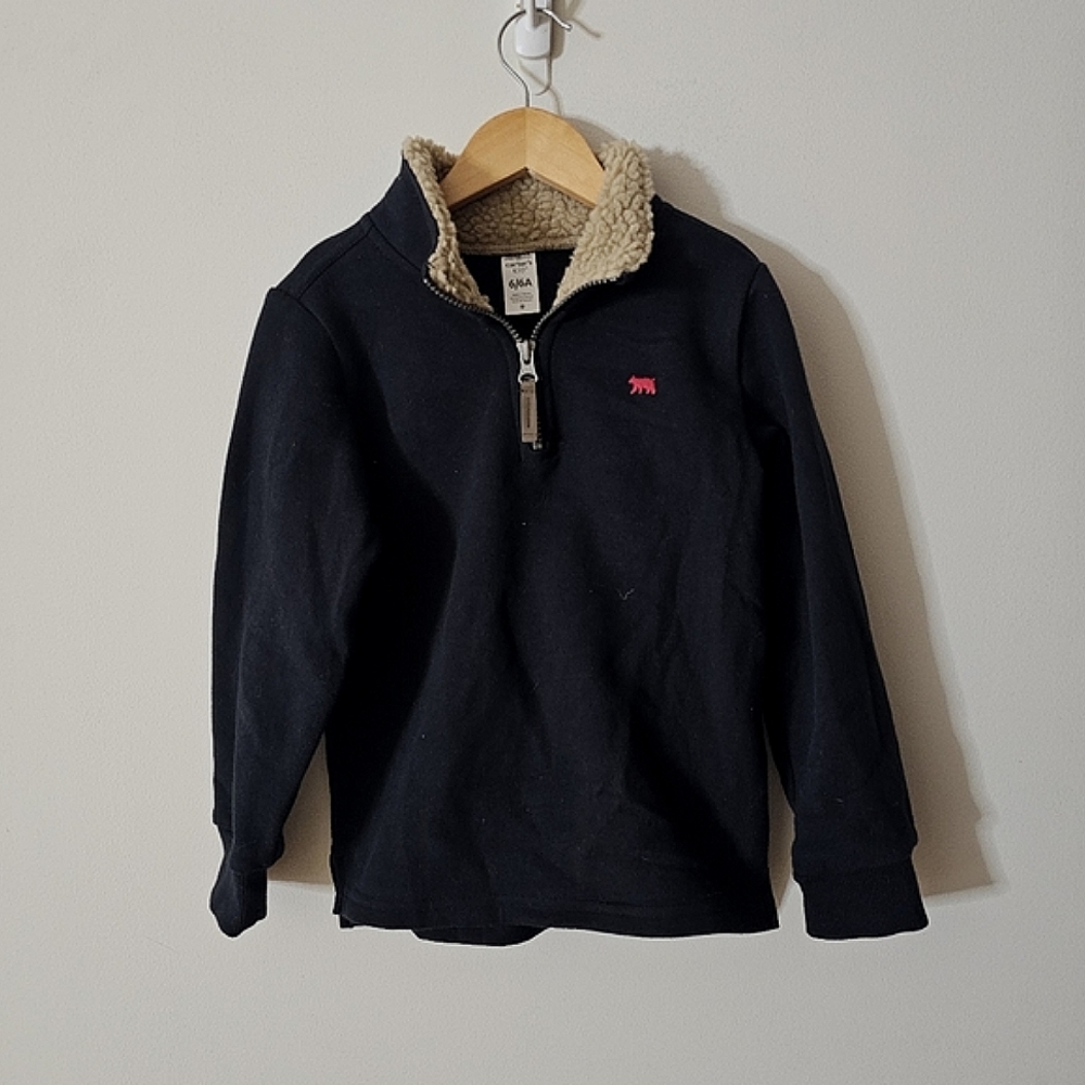 Carter's Brand New Quarter Zip Pullover Sweater Black Size 6 Boys